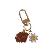 1PC Cute Cartoon Bag Pendant Key Holder Sun Flower Key Chain Metal Keyring Cat P - £8.24 GBP