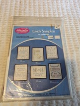 Wonder Art Linen Sampler 1810 I Heard A Child Laugh Kit Stamped Linen Vi... - £5.43 GBP