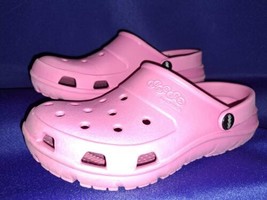 Jibbitz By Crocs Pink Slip On Clogs Size MENS 5 WOMENS 7  - $18.69
