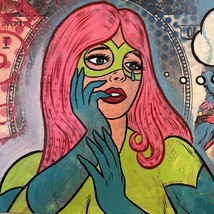 “A Girl &amp; Her Thoughts” by Dr. Smash Pop Surrealism Original Street Art Painting - £1,119.95 GBP