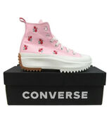 Converse Run Star Hike HI Platform Women&#39;s Size 9.5 Pink Red Roses NEW A... - $109.95