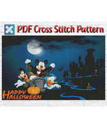 Halloween Cross Stitch Pattern / Mickey Mouse Cross Stitch Pattern / Car... - $6.88 CAD