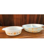 Lot 3 Pyrex Cinderella Bowl 444 Town &amp; Country Brown Orange White No Lids - £59.35 GBP