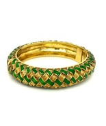 Tiffany &amp; Co.18k or Jaune Email Vert Harlequin Tissée Panier Bracelet - €19.458,82 EUR