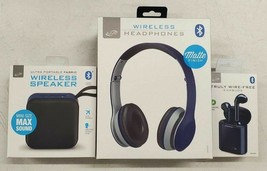 iLIVE 3-Piece Bluetooth Speaker, Headphones & Earbud Set BLUE - £22.77 GBP