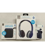 iLIVE 3-Piece Bluetooth Speaker, Headphones &amp; Earbud Set BLUE - $38.96 CAD