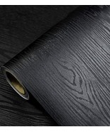 Black Wood Wallpaper - Peel And Stick Wallpaper Wood – Black, 17.7” ×393... - £28.19 GBP