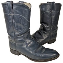 Justin Boots 3024 Western Cowboy Blue Mens Size 8.5 E Made USA VTG  8.5E 653482 - £51.28 GBP