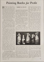 1935 Magazine Photo Article Painting Bottles for Profit and How To Sell Them - £13.47 GBP