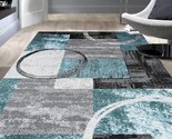 Gray 7&#39;10&quot; X 10&#39;2&quot; Contemporary Abstract Circle Design Soft Area Rug From - £126.89 GBP