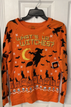 WHAT&#39;S UP WITCHES?  Halloween Long Sleeve Pullover Jrs Size Medium NWT - £14.89 GBP