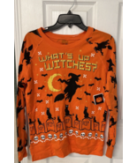 WHAT&#39;S UP WITCHES?  Halloween Long Sleeve Pullover Jrs Size Medium NWT - £14.77 GBP