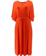 NEW G Giuliana EcoLuxe Knit Orange Festival Red Maxi Dress Kimono 3/4 Sl... - £8.69 GBP