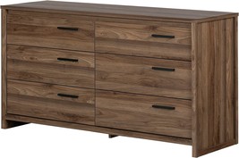 South Shore Tao 6-Drawer Double Dresser, Natural Walnut - £278.83 GBP