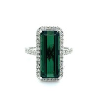 Natural Tourmaline Diamond Ring 6.25 14k W Gold 5.57 TCW Certified $5,975 216660 - £2,334.51 GBP