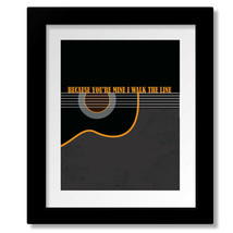 I Walk the Line by Johnny Cash Song - Lyric Inspired Art Print, Canvas P... - £14.87 GBP+