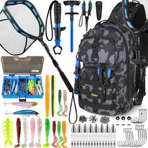 Fishing Backpack with Tackle Boxes, Floating Net, Pliers &amp; Gear Set - $108.32