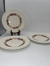 COPELAND SPODE ROSE BRIAR 9&quot; LUNCHEON PLATE BASKETWEAVE CREAMWARE ENGLAND - £18.53 GBP