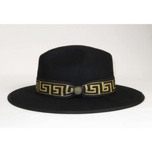 Men Bruno Capelo Hat Australian Wool Pinch Front Fedora Wesley WE975 Black Gold image 2