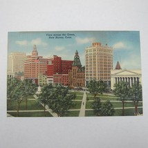 Vintage 1930-40s Linen Postcard New Haven Connecticut View Across Green ... - £4.69 GBP