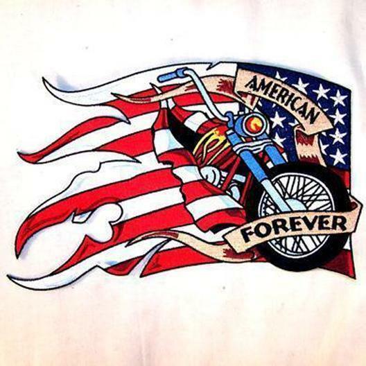 large JUMBO AMERICAN FOREVER MOTORCYCLE JACKET BACK PATCH embroidered JBP12 - $18.99