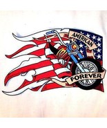 large JUMBO AMERICAN FOREVER MOTORCYCLE JACKET BACK PATCH embroidered JBP12 - $26.05 CAD