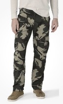 Mens 40x30 Wrangler Relaxed Fit Woodland Camo Fleece Lined Cargo Pants 1070FEW4M - £23.46 GBP