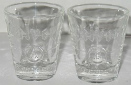 2 (1 Pair) Vintage Lord Calvert Whiskey Shot Glass Set includes Embossed... - $18.81