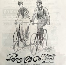 Pope Manufacturing Bicycle Columbias Advertisement 1887 Victorian Art LGBinAd - £53.98 GBP