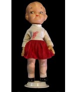 Campbell Soup Kids Rubber Doll Girl Ideal Toy Co Vintage 50s 8&quot; With Stand - £11.76 GBP