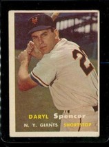 Vintage 1957 Baseball Trading Card Topps #49 Daryl Spencer New York Giants - £8.55 GBP