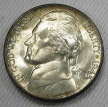 1945-D Silver Jefferson Nickel GEM++ UNC Decent Steps Original Bloom AD697 - $20.06