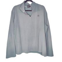 Starter Sweater Mens XL Gray Grey Quarter Zip Fleece Pullover Hoodie Adu... - $9.89