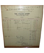 1914 Antique THE PALACE LIVERY Delivery Service Invoice Receipt Barron C... - £7.83 GBP