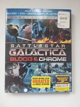 Battlestar Galactica: Blood &amp; Chrome Blu-ray + DVD Uncut/Unrated New Sealed 2014 - £10.86 GBP