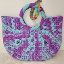 Purple Blue  Pop It Fidget Purse Bag With Eyes Popper NEW - FUN GIFT - £11.72 GBP