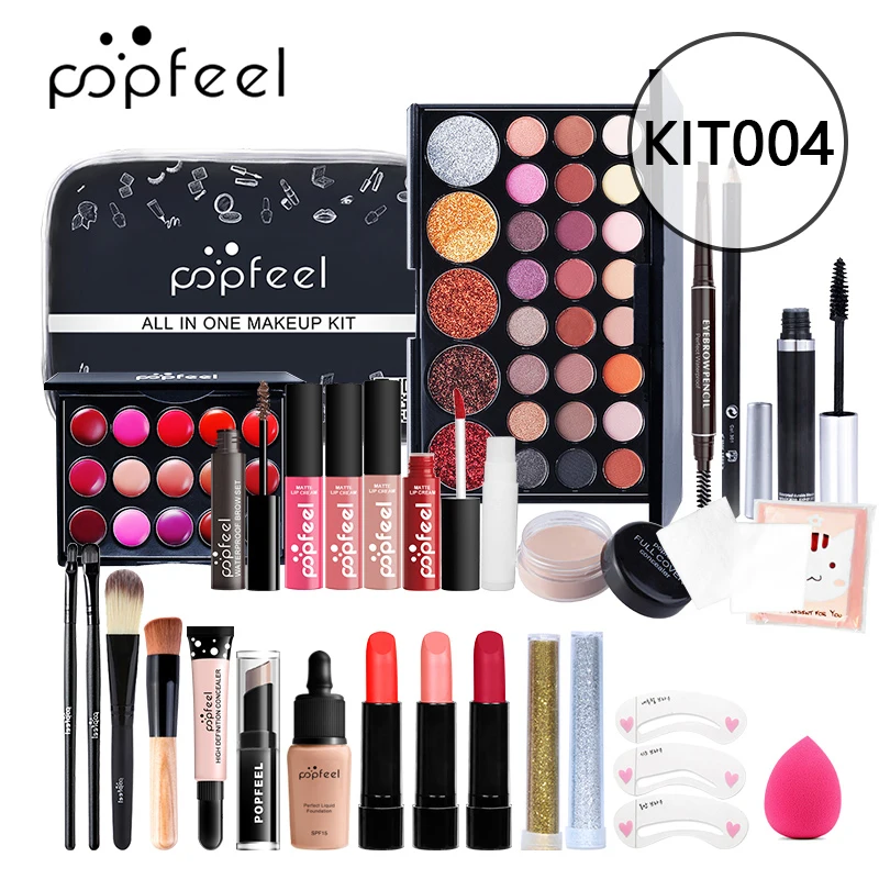 Popfeel all in one makeup kit makeup brush set eye shadow palette lip gloss kit004 thumb200