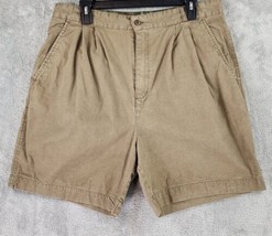 Claybrooke Outdoor Shorts Mens 36 Brown Pleated Chino Vintage Casual Pre... - £15.56 GBP