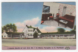 Maine Motel US 1 Portland Maine ME linen postcard - £5.12 GBP