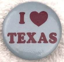 I Love Texas  Vintage Pin Button Heart - £10.29 GBP