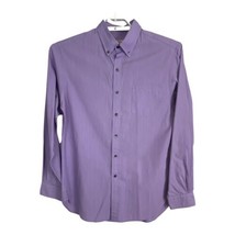 Brooks Brothers Mens Shirt Button Up Size Medium Purple Pin Striped Slim... - $35.69