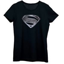 Superman Justice League Style Logo Women&#39;s T-Shirt Black - $19.99