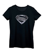 Superman Justice League Style Logo Women&#39;s T-Shirt Black - £15.92 GBP