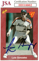 Luis Gonzalez signed 1991 Classic Rookie Baseball On Card Auto (RC) #T91- JSA #H - £21.17 GBP