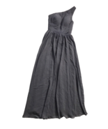 Women Pleat Chiffon One Shoulder Evening Dress Gown Gray Size 6 - $22.87