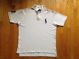 Polo RALPH LAUREN White Size Medium Shirt Big Pony #3 Rugby  - £27.24 GBP