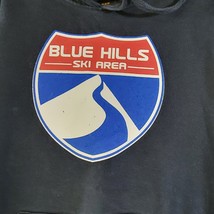 Blue Hills Ski Area Sweatshirt Hot Leathers Small Blue Large Logo Canton MA - £13.14 GBP