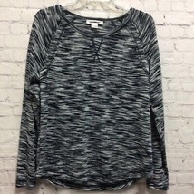 Unbranded Pullover Sweater Womens Black Marled Long Sleeve Scoop Neck Kn... - $12.00