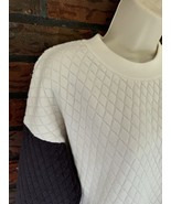 Romeo Juliet Couture Medium Two Tone Sweatshirt Ivory Brown Quilted Shir... - $3.80