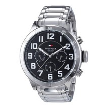 Montre pour homme Tommy Hilfiger 1791054 quartz acier inoxydable cadran noir ... - £101.81 GBP